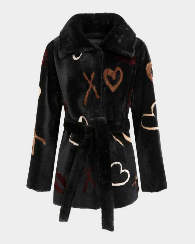 Reversible Merino Shearling Lamb Jacket With Belt